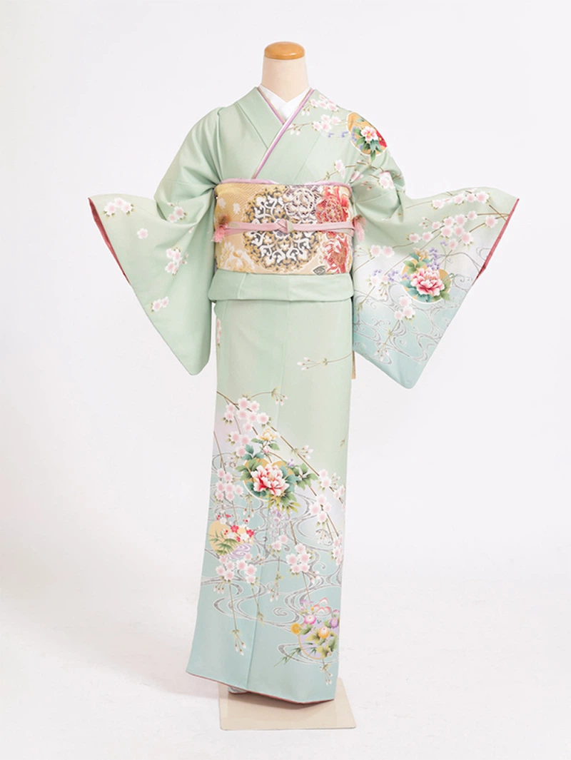 No.2 ライトグリーン枝桜流水<br>¥16,500（税込）